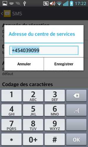 Saisissez le numéro du Centre de services et sélectionnez Enregistrer