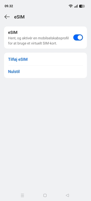 Vælg Tilføj eSIM