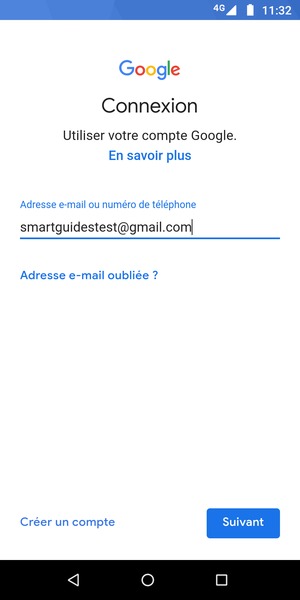 Saisissez votre adresse Gmail et sélectionnez Suivant