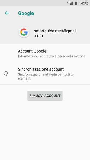 Seleziona Sincronizzazione account