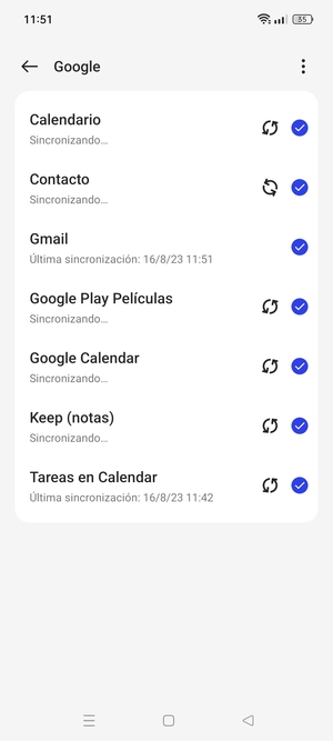 Su información será sincronizada