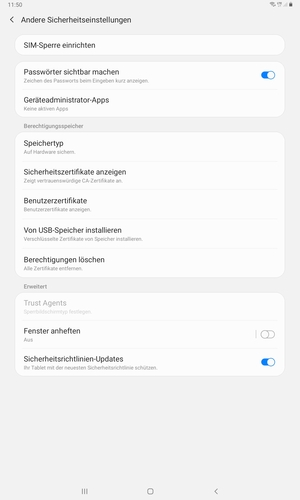 Wählen Sie SIM-Sperre einrichten
