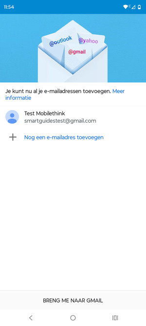 Selecteer BRENG ME NAAR GMAIL