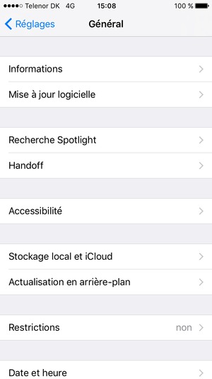 Sélectionnez Mise à jour du logicielle