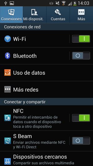 Seleccione Más redes