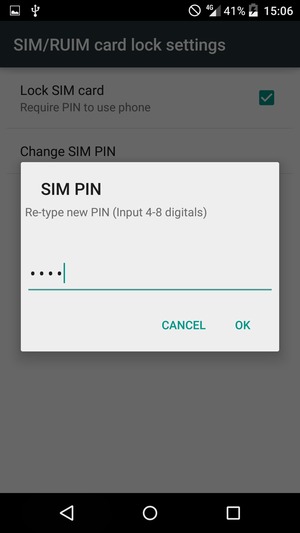 Confirm your new SIM PIN and select OK