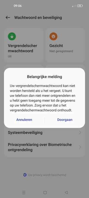 Selecteer Doorgaan