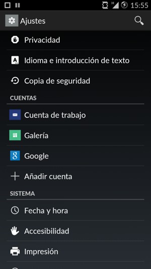 Desplácese y seleccione Google