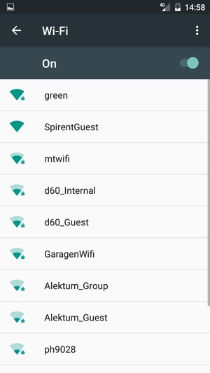 Select the wireless network you want to connect to