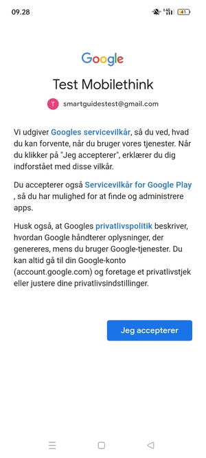 Vælg Jeg accepterer