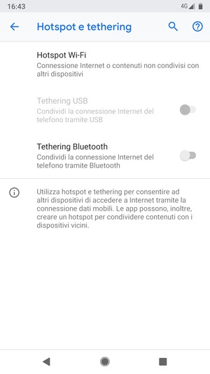 Seleziona Hotspot Wi-Fi