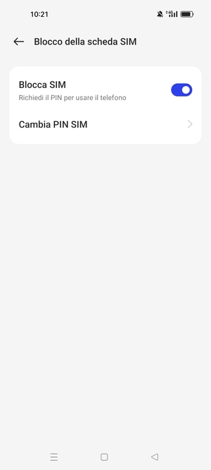 Seleziona Cambia PIN SIM