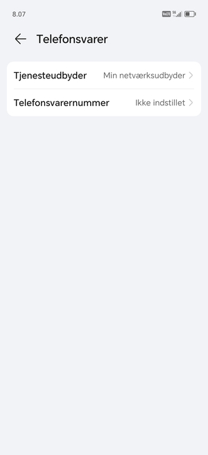 Vælg Telefonsvarernummer