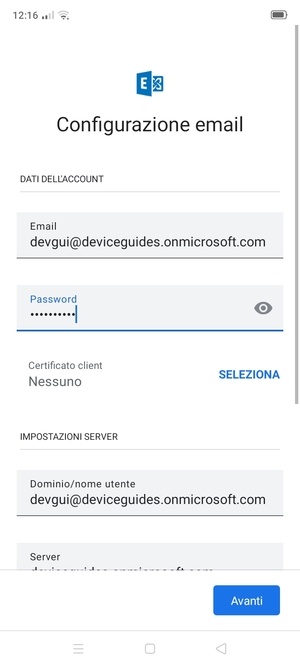 Inserisci la tua password