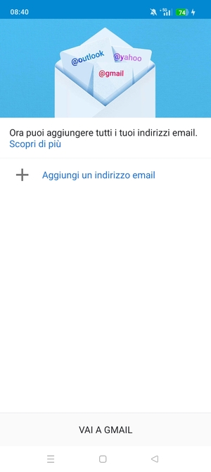 Seleziona Aggiungi un indirizzo email