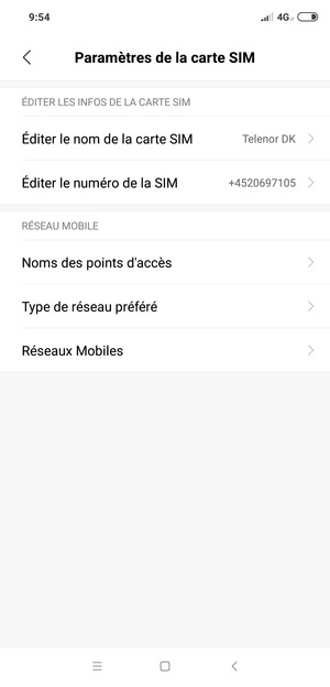 Sélectionnez Type de réseau préféré