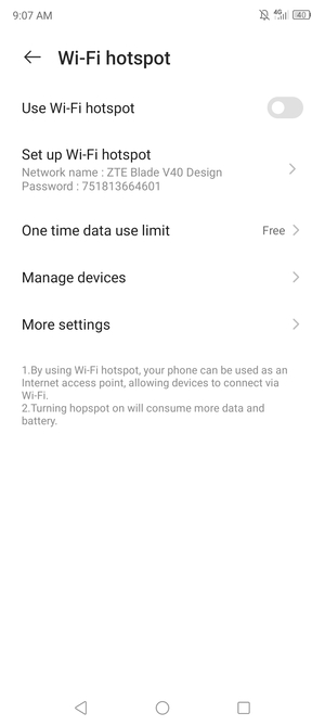 Select Set up Wi-Fi Hotspot