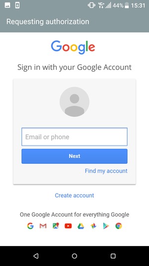 Enter your Gmail  address and select Next