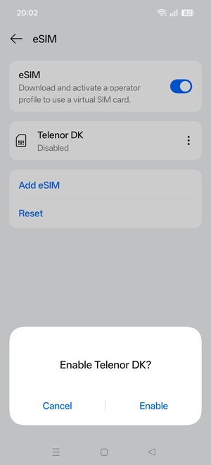 Select  Enable