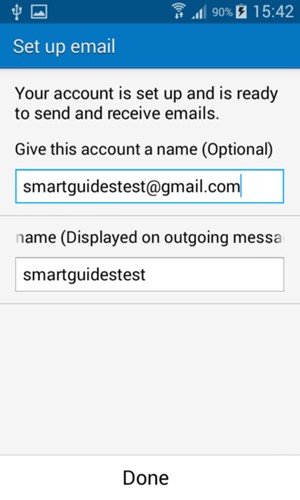 Give your account a name and enter your name. Select Done