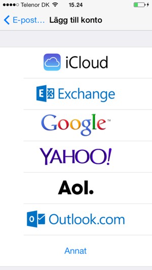 Välj Exchange