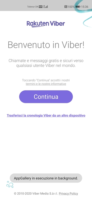 L'app è pronta per l'uso