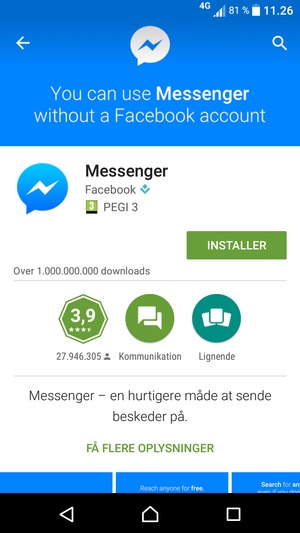 Vælg INSTALLER