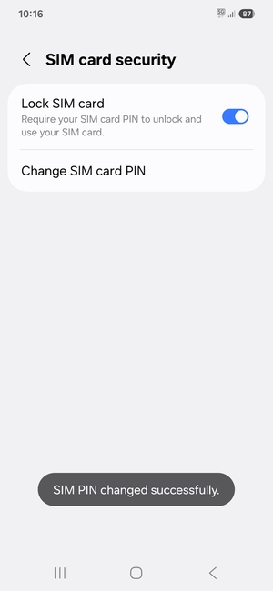 Your SIM PIN has been changed
