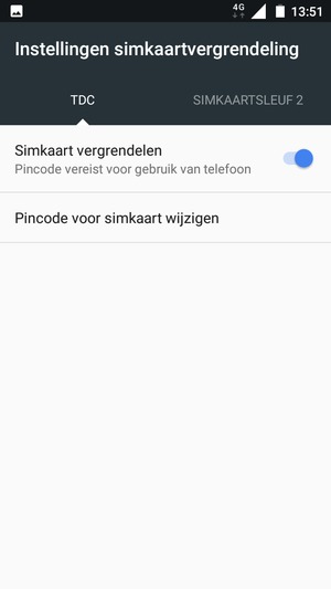 Selecteer Public en Pincode voor simkaart wijzigen