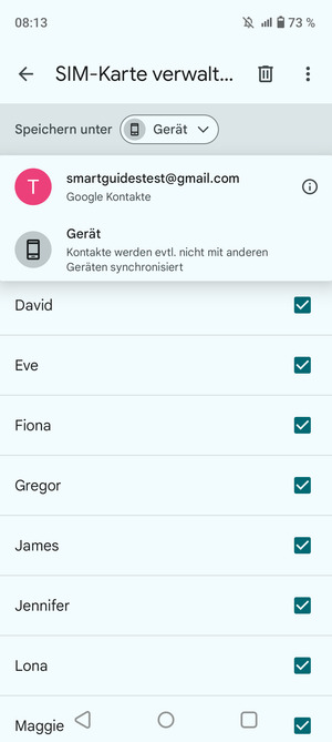 Wählen Sie Ihr  Google-Konto
