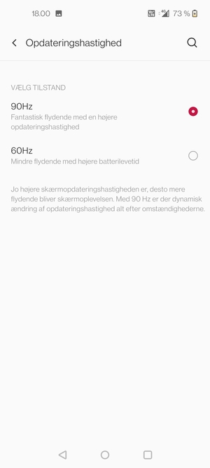 Vælg 60Hz