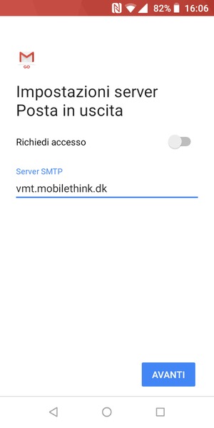 Disattiva Richiedi accesso e seleziona AVANTI