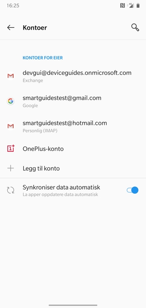 Velg din Google-konto