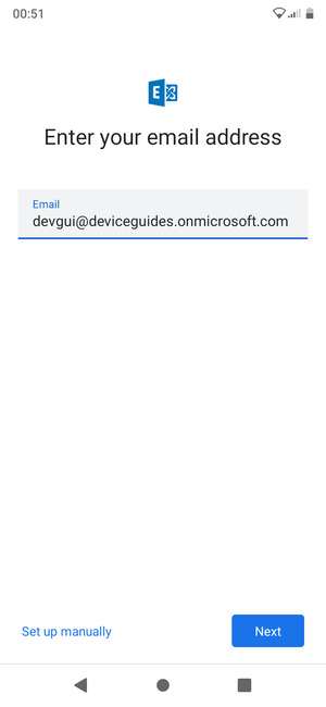 Enter your Email address and  select Set up manually