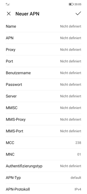 Geben Sie MMS-Informationen ein