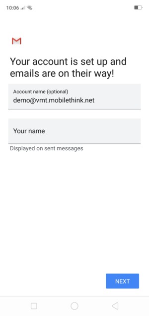 Give your account a name and enter your name. Select NEXT