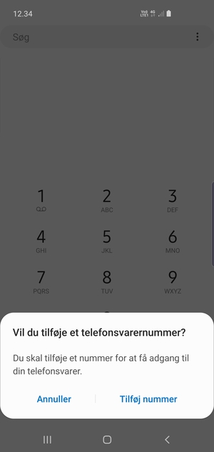 Hvis din telefonsvarer ikke er sat op, vælg Tilføj nummer