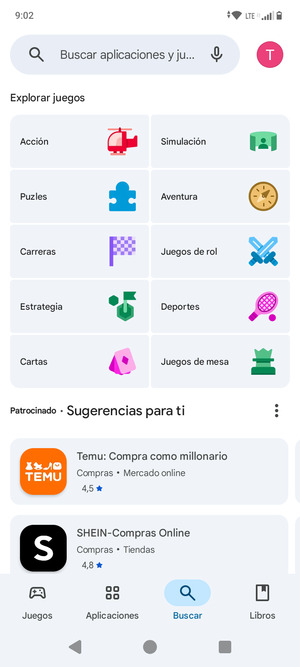 Seleccione la barra de Búsqueda