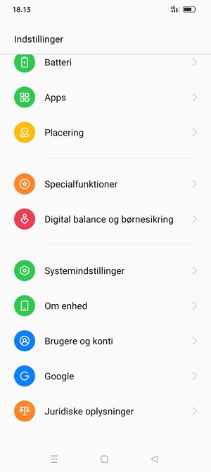 Scroll til og vælg Systemindstillinger