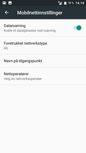Slå Dataroaming på eller av