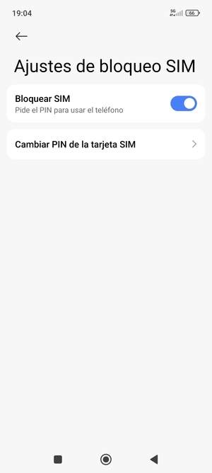 Seleccione Cambiar PIN de la tarjeta SIM