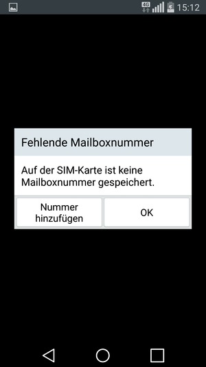 Falls Ihre Voicemail nicht eingerichtet ist, wählen Sie Nummer hinzufügen