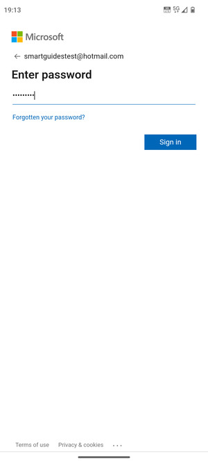 Enter your password and select Sign in