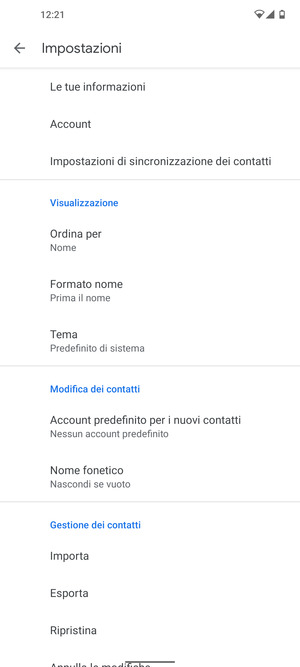 Scorri e seleziona Importa