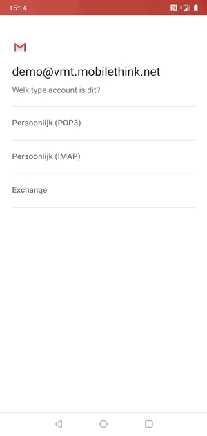 Selecteer Persoonlijk (POP3) of Persoonlijk (IMAP)