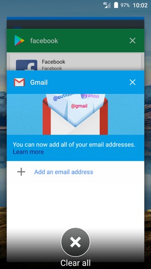 Select Clear all to close all running apps