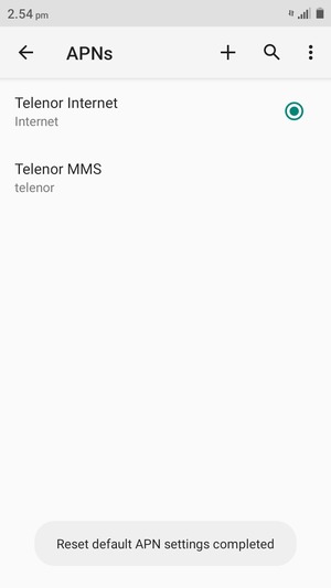 Your phone will reset to default Internet and MMS settings