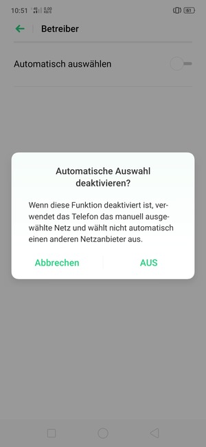 Wählen Sie AUS