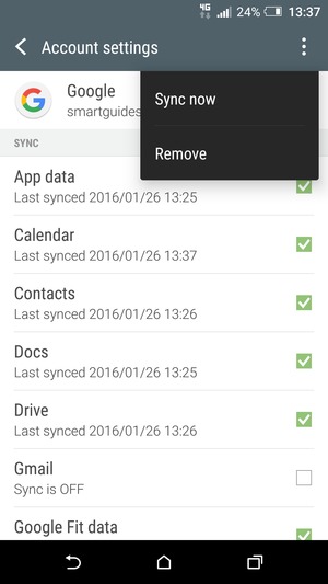 Select Sync now