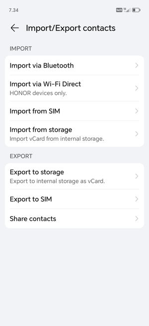 Select Import from SIM